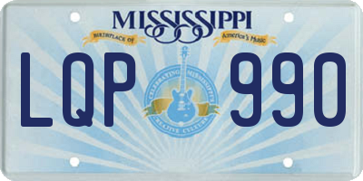 MS license plate LQP990