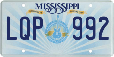 MS license plate LQP992