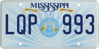 MS license plate LQP993