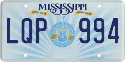 MS license plate LQP994