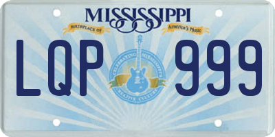MS license plate LQP999