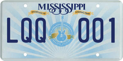MS license plate LQQ001