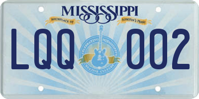 MS license plate LQQ002