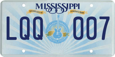 MS license plate LQQ007