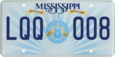 MS license plate LQQ008