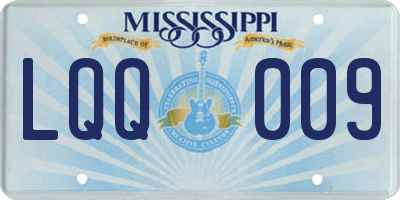 MS license plate LQQ009