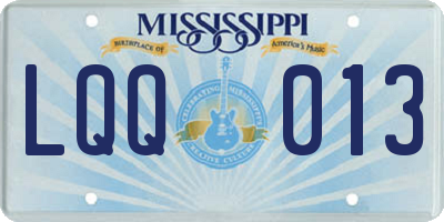 MS license plate LQQ013