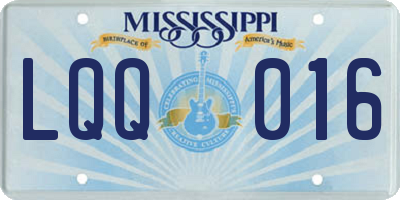 MS license plate LQQ016