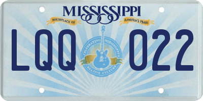 MS license plate LQQ022
