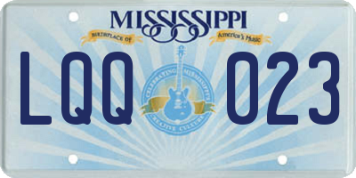 MS license plate LQQ023