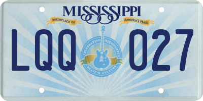 MS license plate LQQ027