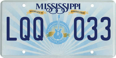 MS license plate LQQ033
