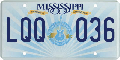 MS license plate LQQ036
