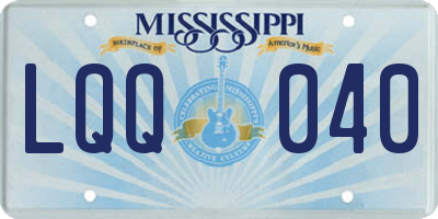 MS license plate LQQ040