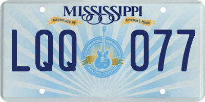 MS license plate LQQ077