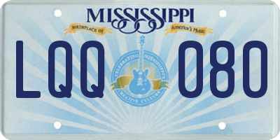 MS license plate LQQ080