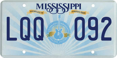 MS license plate LQQ092
