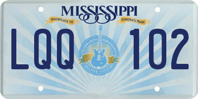MS license plate LQQ102