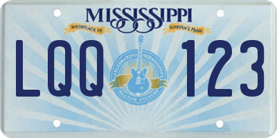 MS license plate LQQ123