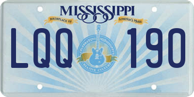 MS license plate LQQ190