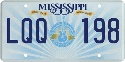 MS license plate LQQ198