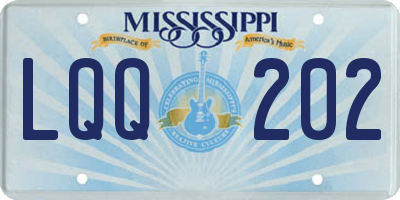MS license plate LQQ202