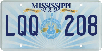 MS license plate LQQ208