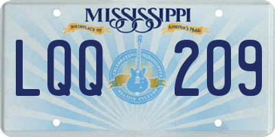 MS license plate LQQ209