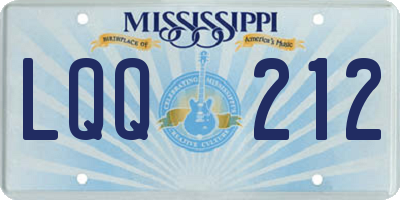 MS license plate LQQ212