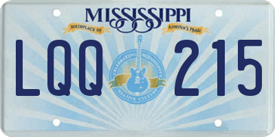 MS license plate LQQ215