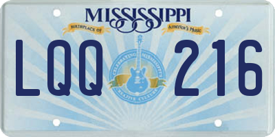 MS license plate LQQ216