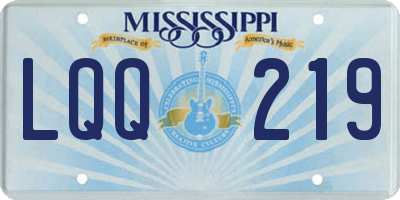 MS license plate LQQ219