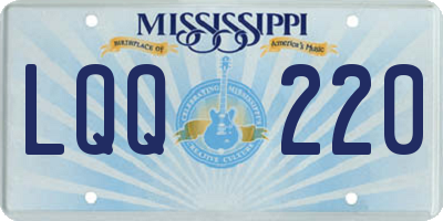 MS license plate LQQ220