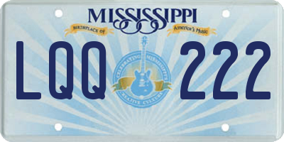 MS license plate LQQ222