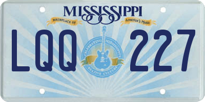 MS license plate LQQ227