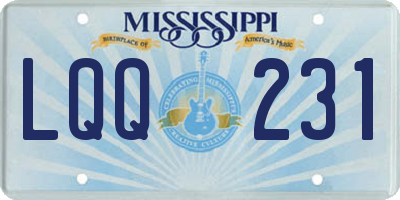 MS license plate LQQ231