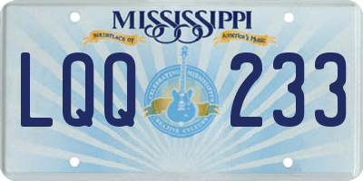 MS license plate LQQ233