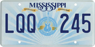 MS license plate LQQ245