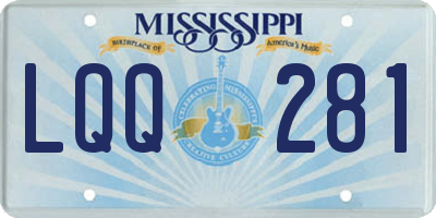 MS license plate LQQ281