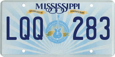 MS license plate LQQ283