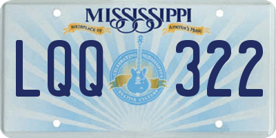 MS license plate LQQ322
