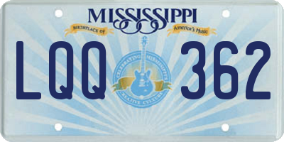 MS license plate LQQ362
