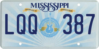 MS license plate LQQ387
