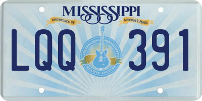MS license plate LQQ391