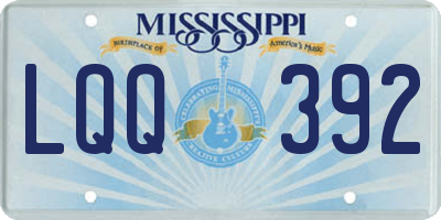 MS license plate LQQ392