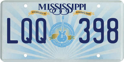 MS license plate LQQ398