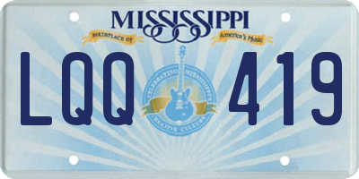 MS license plate LQQ419