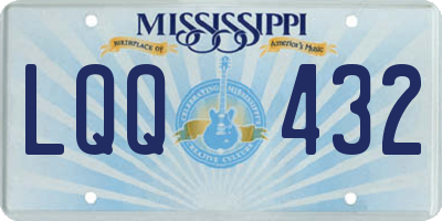 MS license plate LQQ432