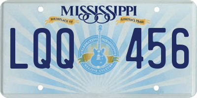 MS license plate LQQ456