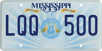 MS license plate LQQ500